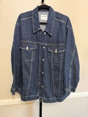 Old Navy Oversized Denim Jacket Shacket Dark Wash Plus Size 3X NWT